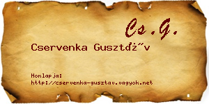 Cservenka Gusztáv névjegykártya