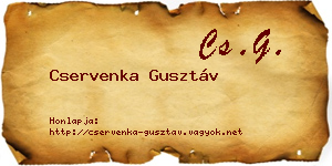 Cservenka Gusztáv névjegykártya