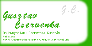 gusztav cservenka business card