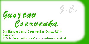 gusztav cservenka business card